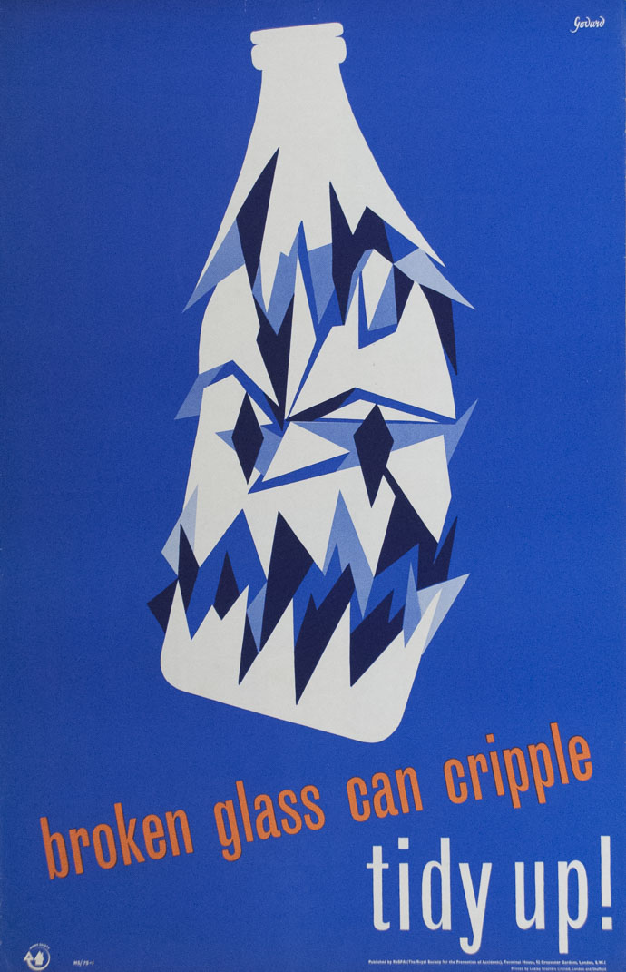 Broken glass can cripple! poster